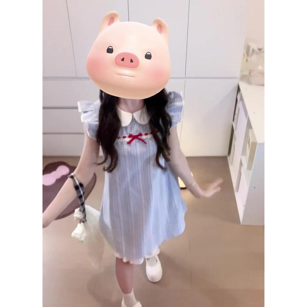 

Летняя японская инс-ветровка, милая кружевная клетчатая ночная рубашка с маленькими рукавами-фонариками, корейская версия, студенты-интернет-знаменитости могут носить пижаму, женщины XL- (recommended 110-60kg)