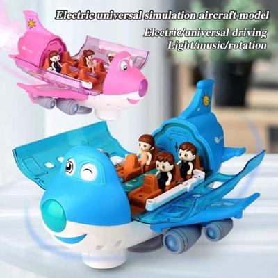Electric Airplane Toy with Music Light 360 Degrees Rotation Intelligent Obstacle Avoidance Kids Stunt Plane