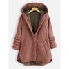 Women's Plaid Jacket Button Solid Color Hooded Jacket