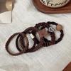 5pcs Simple Heart-shaped Hair Ring Women High Elastic Korean-style Rubber Band Hair Accessories