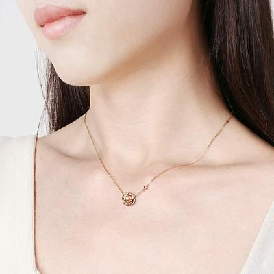 Ženy 585 Rose Gold farba kubický zirkón kvet prívesok náhrdelník pre šperky darček
