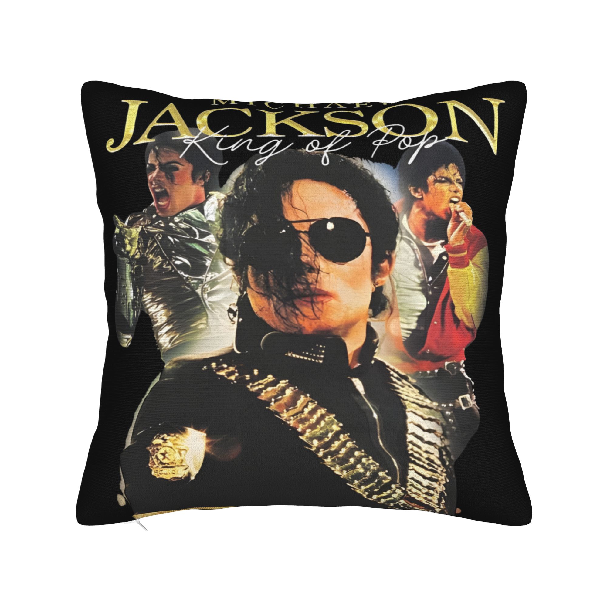 Annier Unisex The Eternal King Of Pop Tribute Pillow Cover Michael Jackson Cushion Cover Retro Trendy Pillow Case For Chair Sofa Home Decor