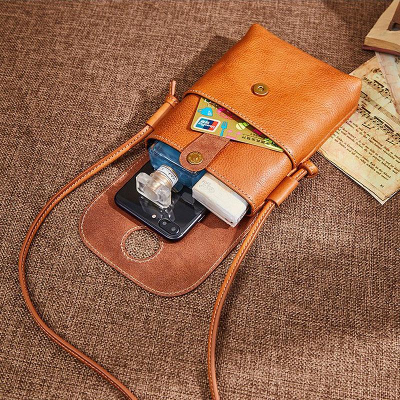 Fashion Cow Leather Cross body Bags For Woman Retro Casual Luxury Design Phone Purse Custom Initials Lady Business Shoulder Bag