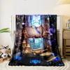 Wizardry Themed Blanket with Floating Grimoire Design Bedroom Blanket for Livingroom Couch Lunch Break Soft Throw for Friend's Festival Gift
