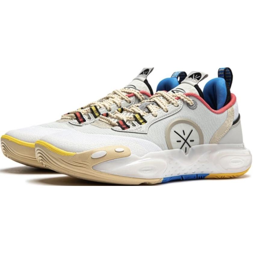 Li Ning Comfortable Sports Non-Slip Breathable Low-Top Basketball Shoes Kids Sneakers White YKBU032-3