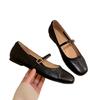 2025 spring and autumn Korean style daughter round head one-word buckle red ballet Mary Jane shoes flat shoes