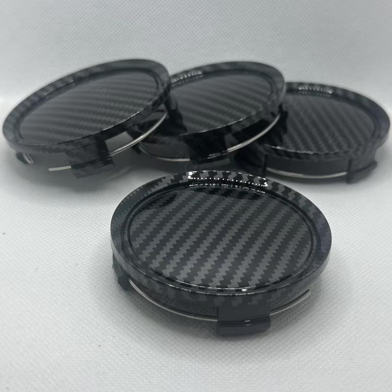 4Pcs/Set 75mm Carbon Fiber Pattern Car Vehicle Wheel Hub Center Cap Cover ABS High Quality Durable Exterior Car Auto Accessories