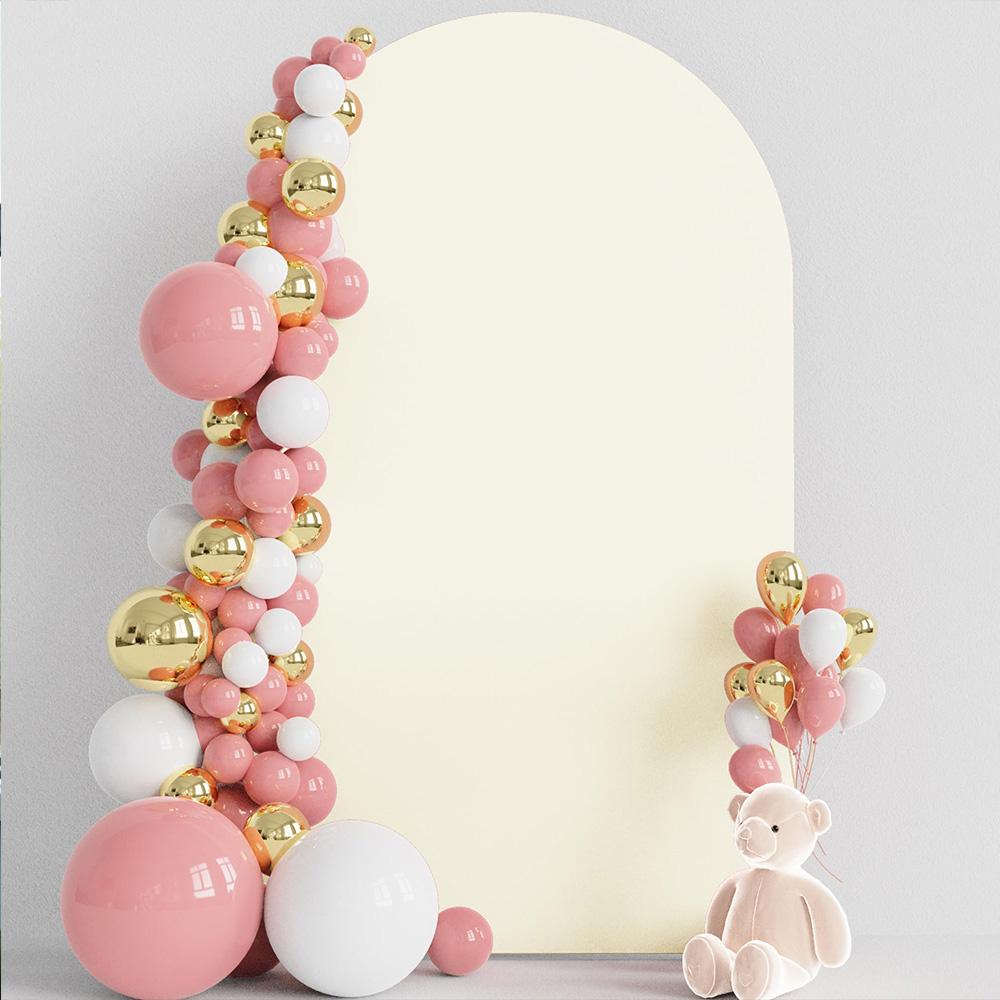 1Pc Spandex Wedding Arch Cover Fitted Stand Covers Round Top Backdrop for Baby Shower Birthday Party Ceremony Wedding Decoration