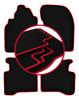 Velour Floor Mats with Red Edge For: Nissan X-Trail I T30 SUV (2001-2007)