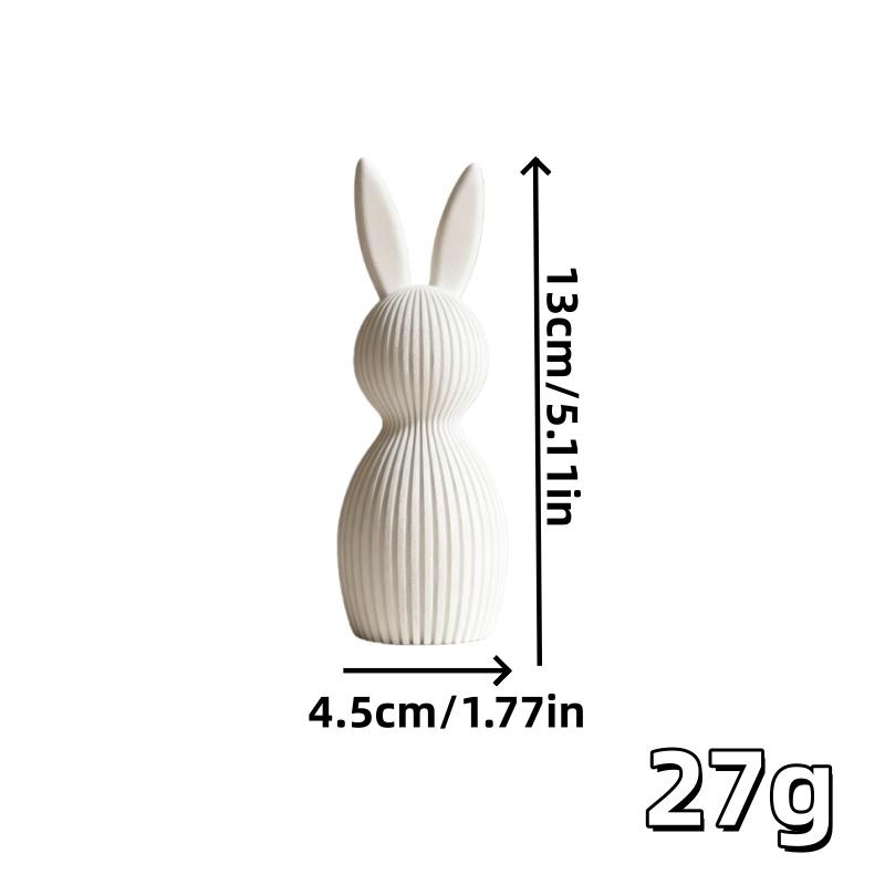 3D Printed Easter Bunny Striped Figurine | Festive Home Decor белый