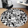 1pc Puppy Pet Office Round Area Rug, Indoor Mat Suitable ForOffice, Under Office Chairs Bedroom Living Room Home Decor, Room Decot231