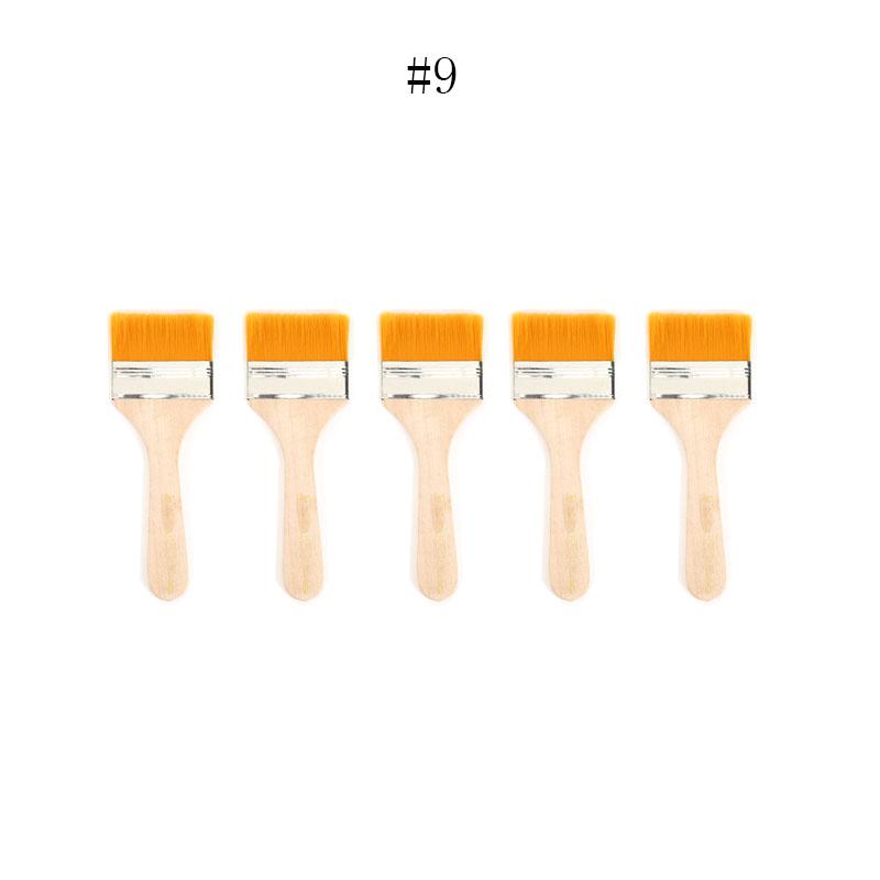 5/10/12pcs/Set Memory Nylon Paint Brushes for Acrylic/Oil/Watercolor Drawing Wooden Synthetic Bristles Easy To Clean BBQ Brush