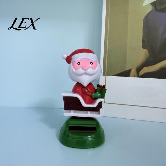 Festliche Auto-Innenraum-Accessoires Solarbetriebenes tanzendes Ornament, Kreative Armaturenbrett-Weihnachts-Cartoonfigur für den Weihnachtsmann Auto-Dekoration,
