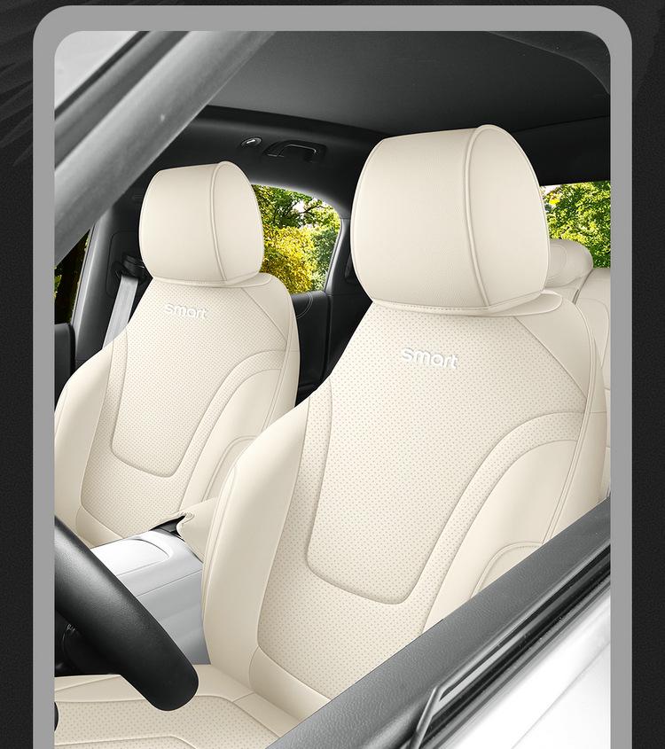 Smart Elf 1 Full Leather Car Seat Cushion - Universal Fit for All Seasons, Five Seats