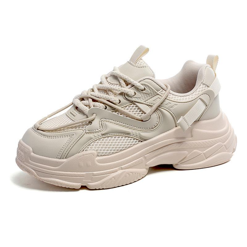 

Inner heightening dad shoes couple spring and autumn low-top thick-soled soft-soled casual fashion sports mesh breathable lace-up shoes 44