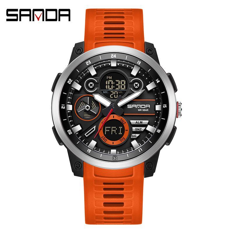 Reloj Deportivo Multifuncional Impermeable Sanda para Estudiantes con Temporizador de Cuenta Atrás y Funciones de Múltiples Zonas Horarias