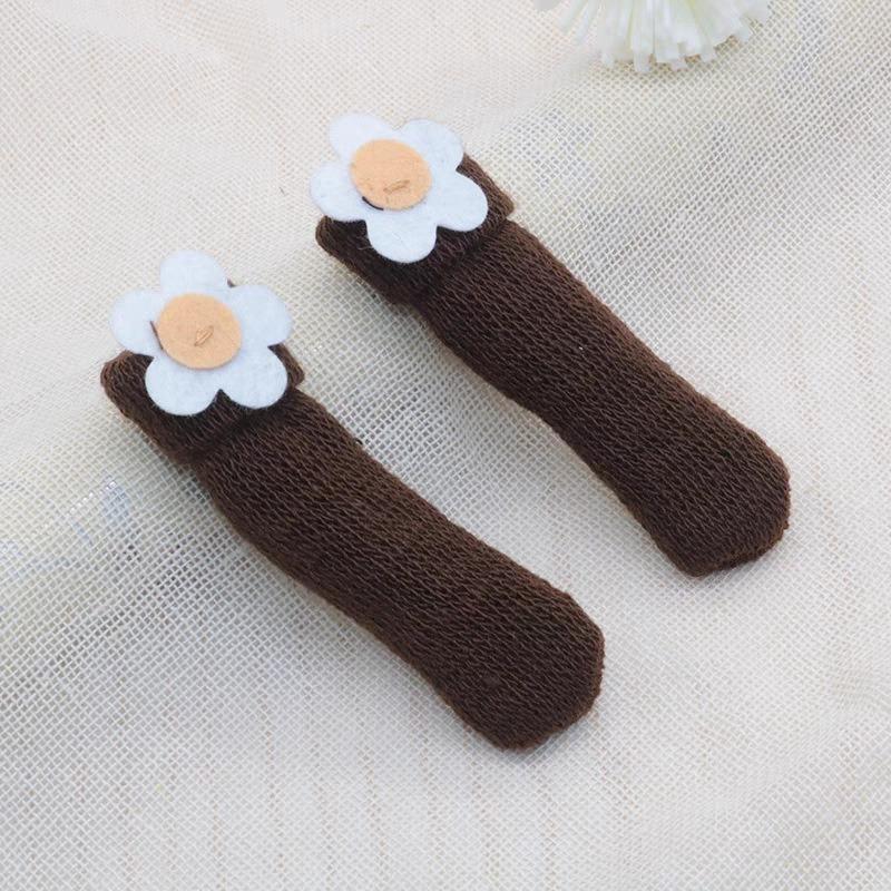 Table Chair Foot Cover Pad Protective Stool Foot Cover Leg Cover, Double-layer Thickened Knitted Chair Foot Cover Silent Non-slip Foot Cover