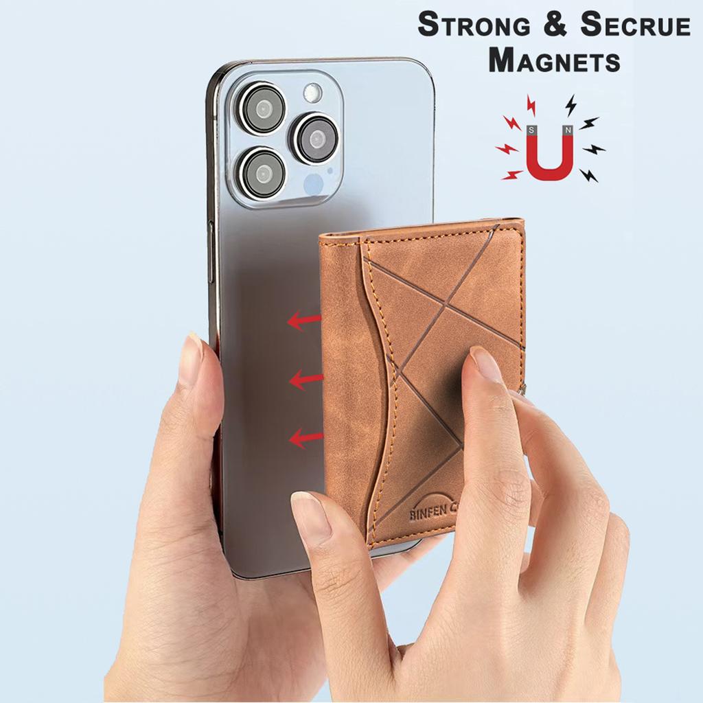 EUCAGR Artificial leather credit card magnetic elastic wallet(5 card slot)with strong magnetic accessories | ID card clip wallet