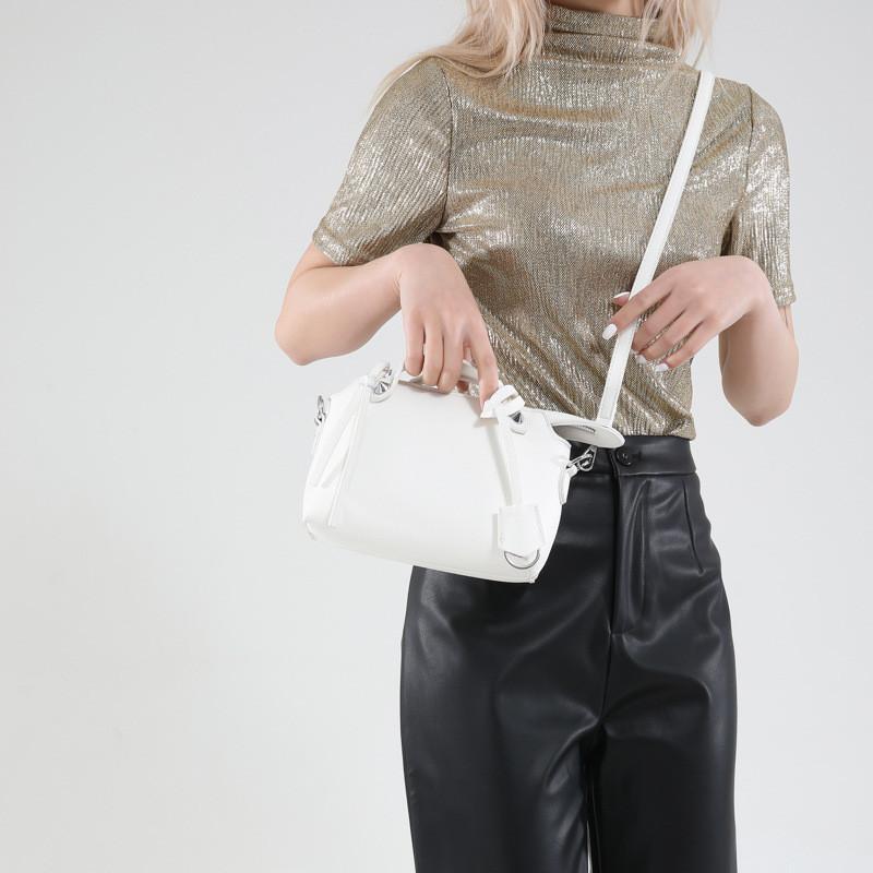 Solid Color Boston Tote Handbag Women Single Shoulder Crossbody Bag Fashion