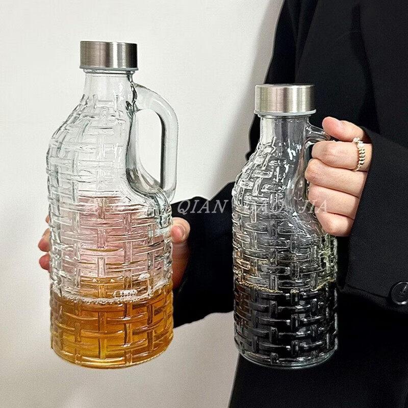 Sichun Glass Milk Bottle with Stainless Steel Lid