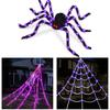 Halloween Edderkoppnettlys 250 LED Vanntette Nettlys med Edderkopp Fjernkontroll Spindelvev for Gård Hus Hage Utendørs Innendørs Fest Hjemsøkt
