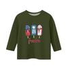 Children's Round-Neck Independence Day Three-Quarter Sleeve Casual T-shirt Top