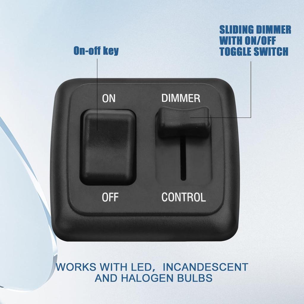 LED stmívač pro obytný vůz 12 Volt, 12V LED stmívač pro světla v obytném voze, Přepínací stmívač DC stmívač pro horní světla pro stmívatelné LED halogenové žárovky,