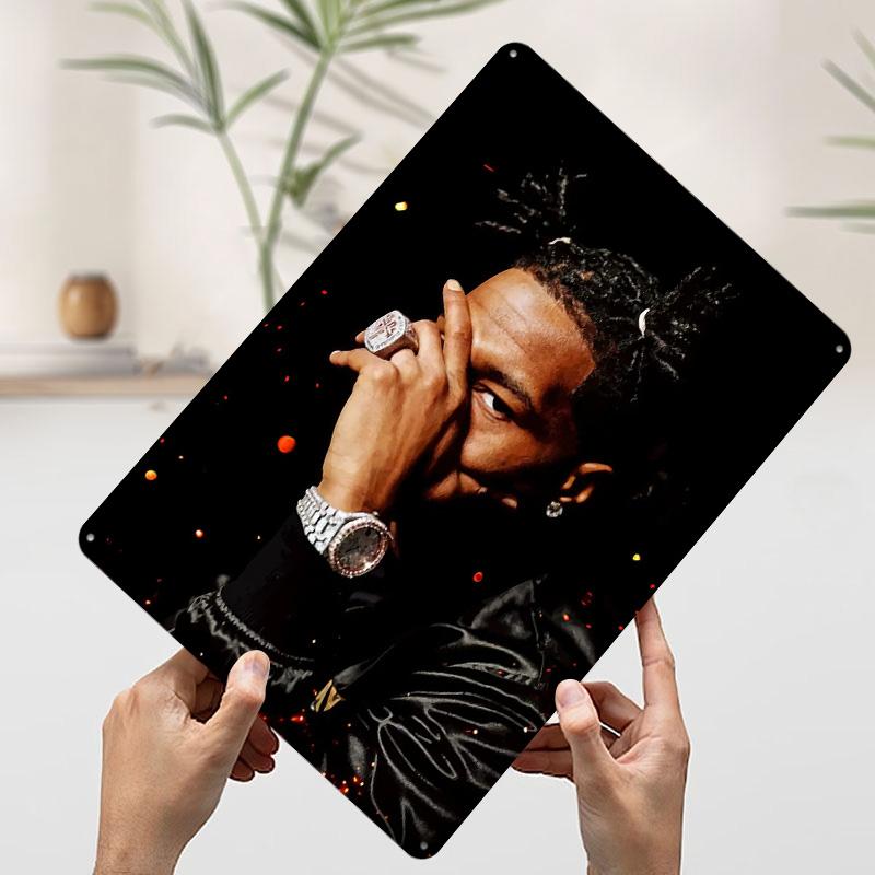 

Lil Baby Portrait Art Tinplate Poster Customized Wall Art Vintage Retro Metal Signs for Desk Decor Decoration Bedroom Coffee Bar 7.9x11.8In(20x30cm)