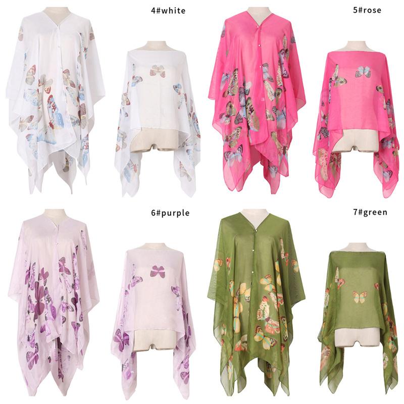 Summer Chiffon Beach Cover Up Sun Protection Shawl Dress Bikini Cover-up Women Swimsuit Sarong Swimwear Sunscreen Beachwear