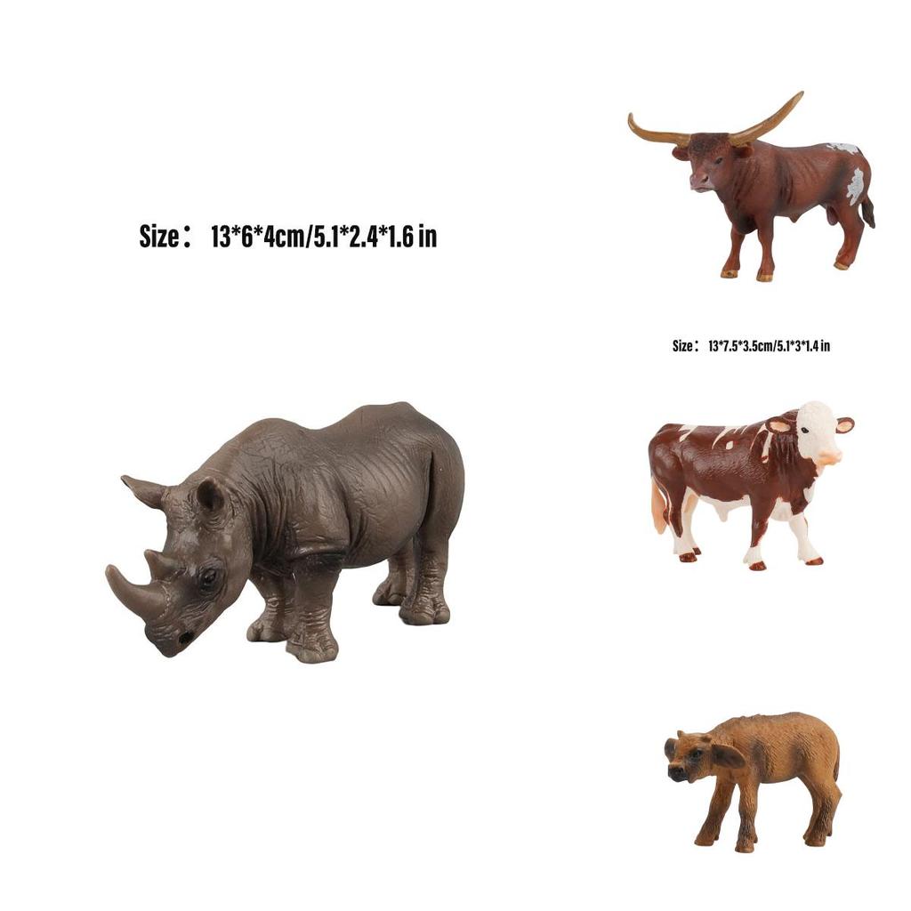 Educational Toy Animal Model Simulation Farm Animal Figures Kid's Gift Plastic Material Cow Category 14x8cm Size