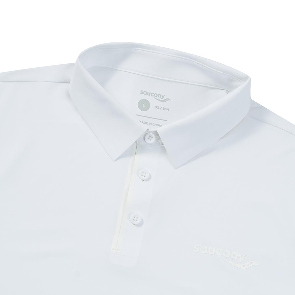 SAUCONY Lightweight Breathable Short Sleeve Polo Shirt Men Tops Pure-White SA2259SP05C-WT023