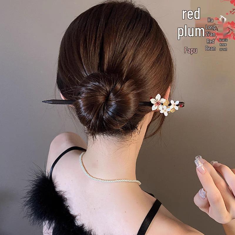 Elegant Retro Tassel Hairpin for Hanfu Updo - Women's Chinese Style Metal Hair Clip