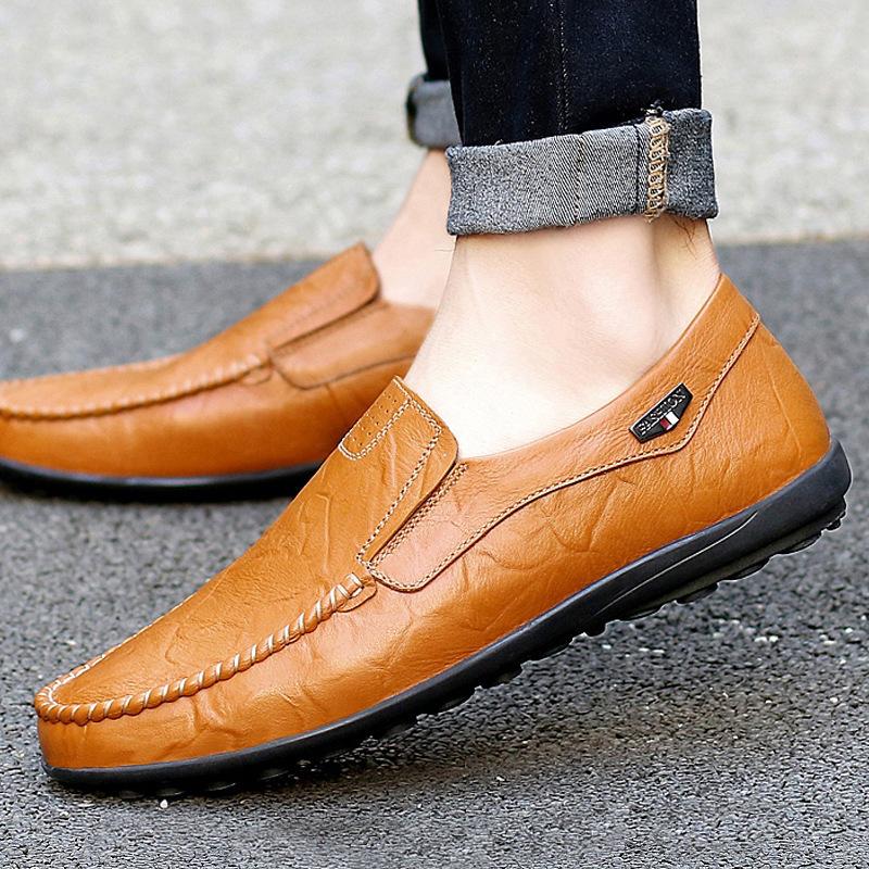 

Новые мужские туфли из натуральной кожи Doudou shoes мужские деловые повседневные кожаные туфли корейской версии чехлов для ног и обуви для вождения с одной педалью 37