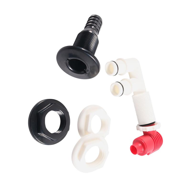 Drain& Aerator Valve Combination 3/4" Drain Port Fishing Boat Live Fish Tank Marine Valve Kit