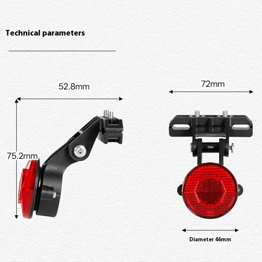 For AirTag Bicycle Tail Light Adjustable Angle Night Cycling Warning Lamp for Mountain Road Bike (Without Airtag)