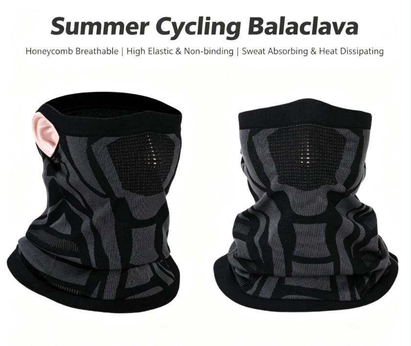 Breathable Cycling Balaclava Nylon Stretch Face Cover, Motorcycle Windproof Neck Gaiter, 4-Season Ski Mask, Sun Protection