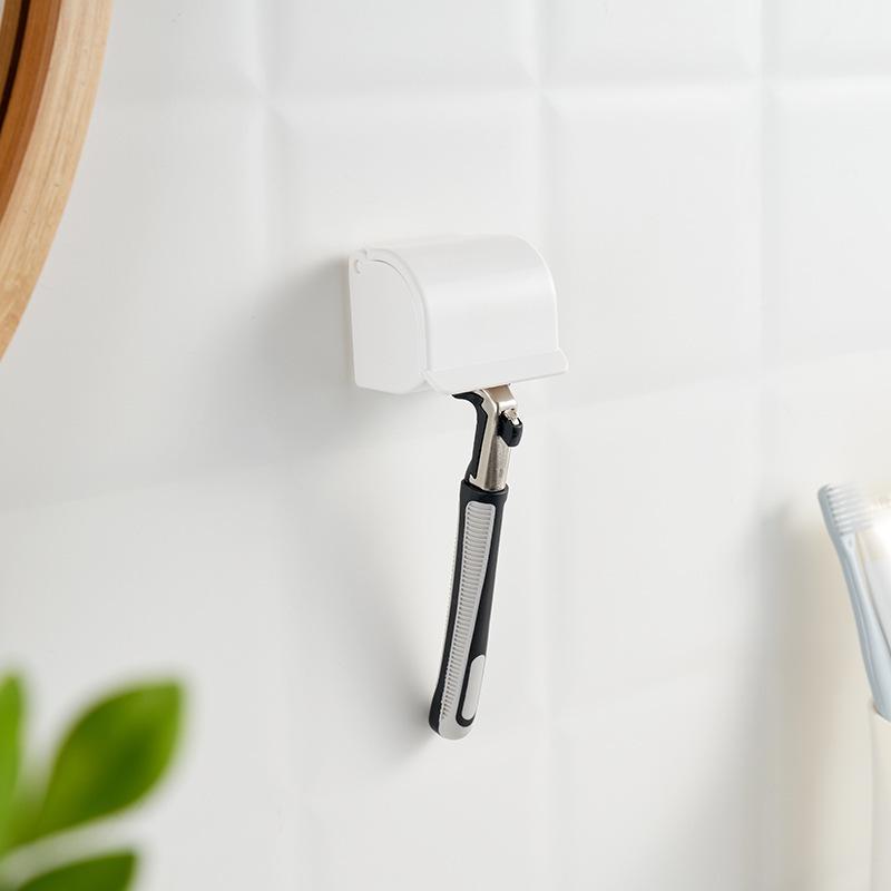 1pc Razor Holder Bathroom Organizer Wall-Mounted Shower Razor Holder Plastic Bathroom Storage Accessories Easy Organization Razor Protect