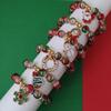 Christmas Diamond Santa & Snowflake Glass Bracelet: Stylish & Versatile Holiday Accessory.