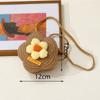 Cute Handmade Straw Bag Flower Shape Woven Shoulder Bag Summer Beach Bag for Children Girls
