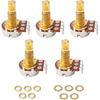 Swhmc 5PCS Guitar Potentiometers A250k Split Shaft Taper Pots Audio Tone Switch Control for Electric Bass Guitar