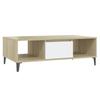  Coffee Table, White and Sonoma Oak, 103.5x60x35 Cm
