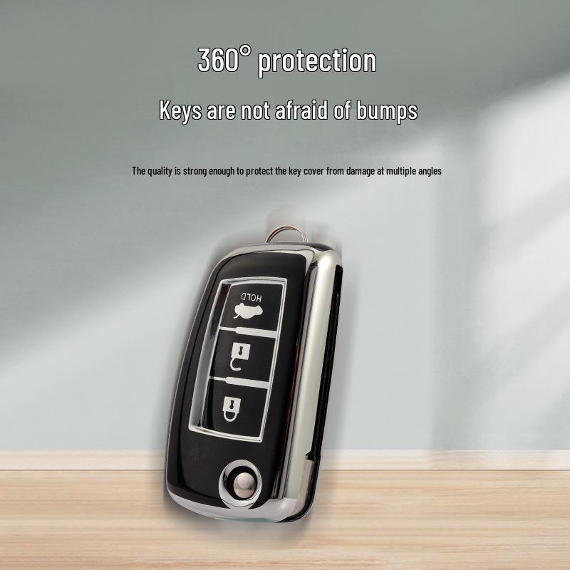 Nissan 3-Button Key Cover for Sylphy, Qashqai, X-Trail, Tiida, Bluebird, Kicks - Soft Rubber Case