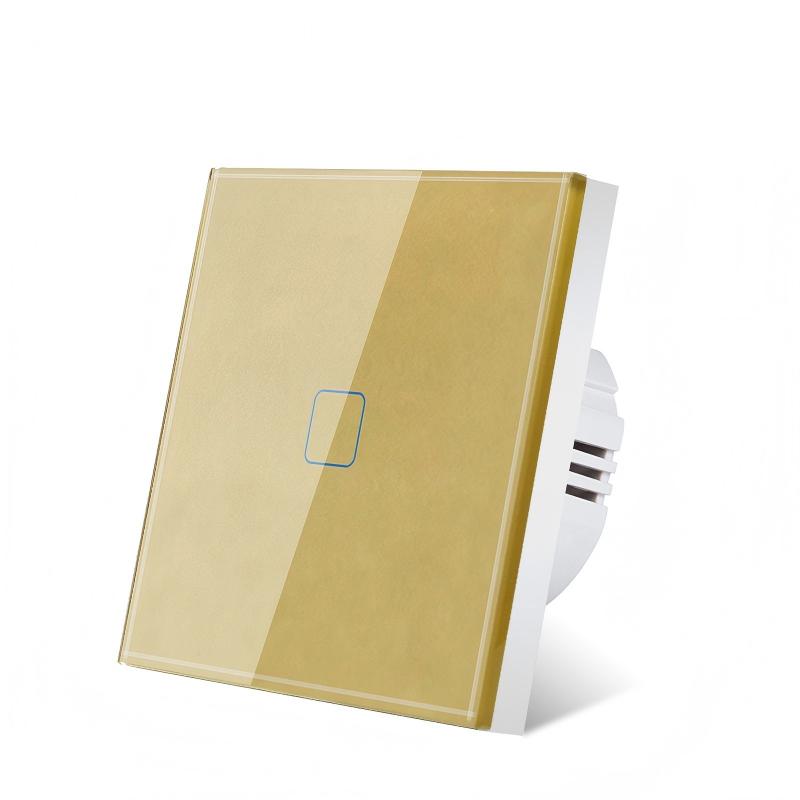 EU/UK No Neutral Wire Touch Wall Light Switch 1/2/3 Gang Single Live Wire Tempered Glass Panel for Home & Hotel /ODM Factory