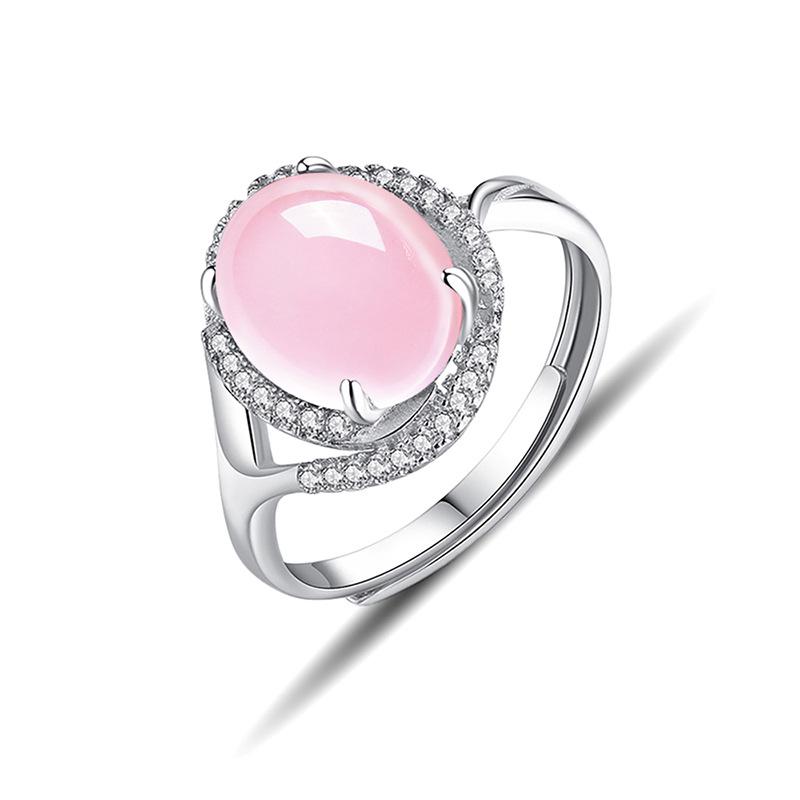 

925 Sterling Silver Women s Ring with Rose Quartz, Rhodochrosite, and Zircon - Adjustable, Perfect for a Christmas Gift 925 Sterling Silver