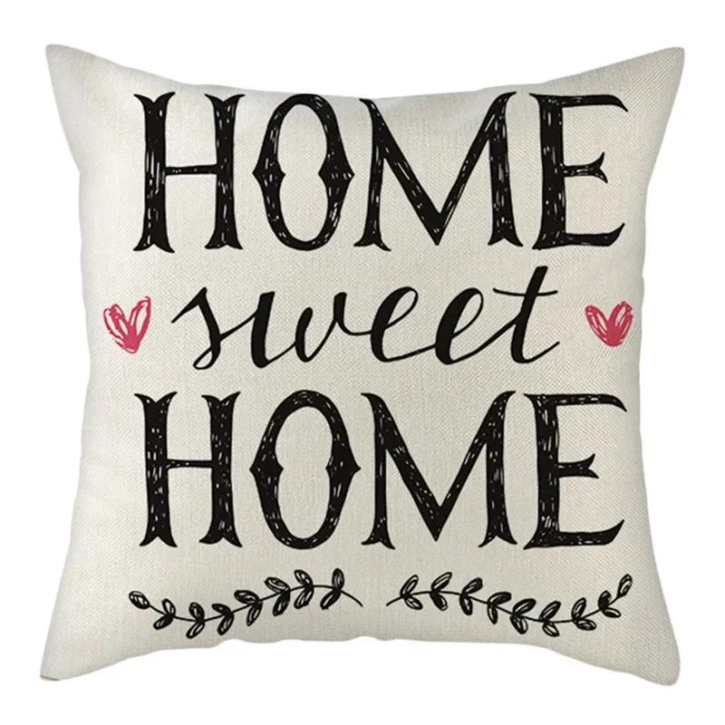 Black, White, Red, Romantic Words Double-Sided Printed Pillow Cover Short Plush Suitable Living Rooms Sofas Throw Cushion Cover