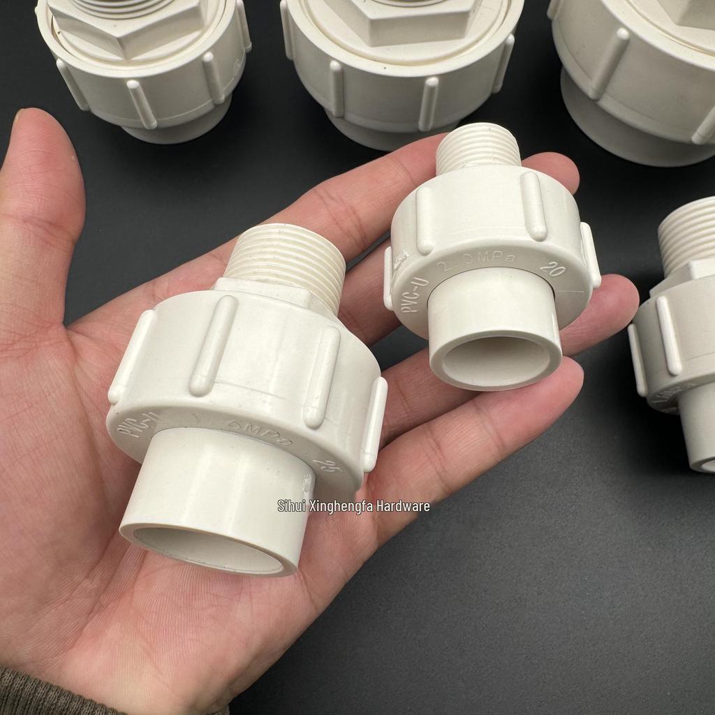 PVC Male Thread Union Glue Pipe for Water Pumps - 1/2 Inch, 3/4 Inch, 1 Inch, 2 Inch Single Thread.
