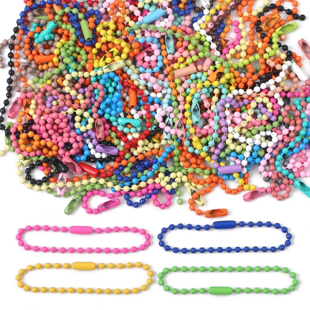 20/40/60/80pcs Ball Bead Chains Fits Key Chain/Dolls/Label Hand Tag Connector For DIY Bracelet Jewelry Making Accessorise 11.5CM