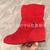 Medium tube buckle women's boots autumn and winter short boots large size women's boots womens boots
