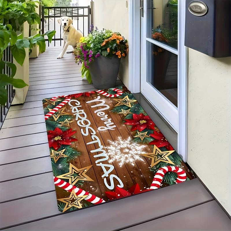 Christmas Theme Entrance Mat Entrance Decoration Non Slip Wear Mat Holiday Atmosphere Decoration