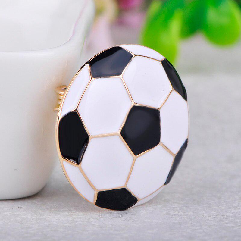 Blucome Cute Soccer Football Shape Brooch Gold Color Enamel Brooches Jewelry Pins Girl Boy Christmas Gifts Scarf Hat Accessories